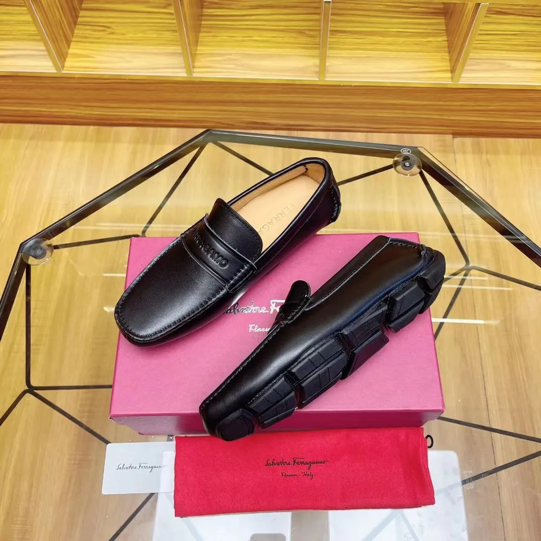Men's shoes 💰560Ferragamo high-end quality 🔥 black cowhide ➕ cowhide lining size 38-45
